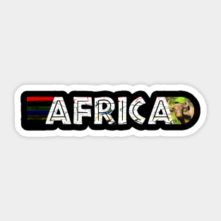 African Flag Colors Distressed Muddy Buffalo Sticker